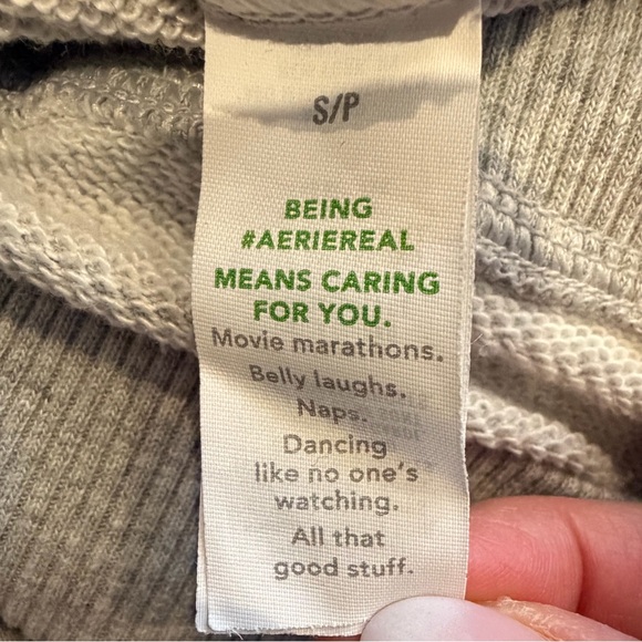 Aerie VNeck Longsleeve Heather Grey Sweatshirt Women's Size Small - Picture 5 of 6